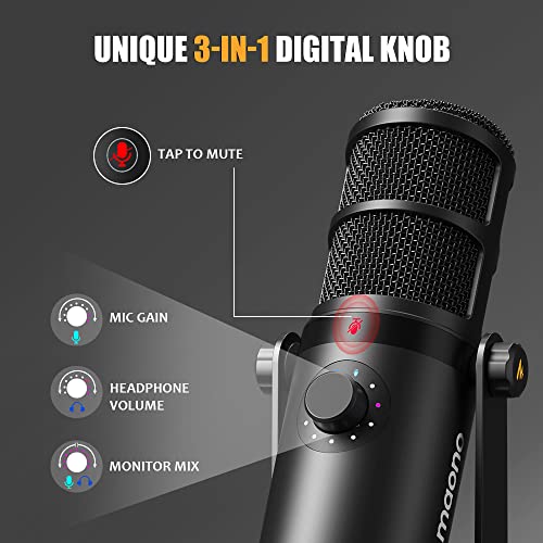 Amazon.com: MAONO PD400X Podcast Dynamic Microphone with AU-MH601